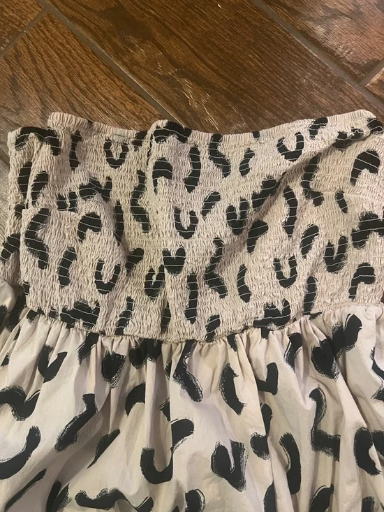 a.new.day Women’s Tan and Black Smocked Top tube midi Sundress XXL - Picture 4 of 7